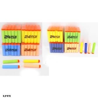 Кульки для дитячої зброї 17024A/B м'які 4 кольори 24 шт.9,5*8*8