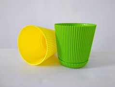 Горщик для квітів Геліос D15 мікс з підставкою 1,75 л