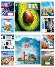 Тетрадь 36 арк.клітинка Тверда ТЕ41402 МІКС КВ2, 20 шт. в уп. /240/ 10к