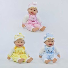 Пупс-сміхотун 3 види, батарейки, м'якотілий, сміється, в п/е, МІКС ВИДІВ /48-2/