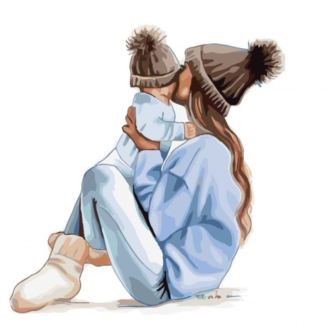 Картина по номерам 0013 ОРТ цв. Мать и малыш 40*50