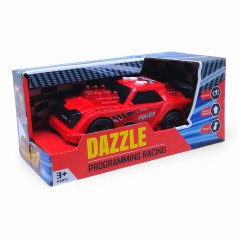 Машинка интерактивная, подсветка, звук, режим демонстрации, прорезиненные колеса, движения вперед-назад (красная)