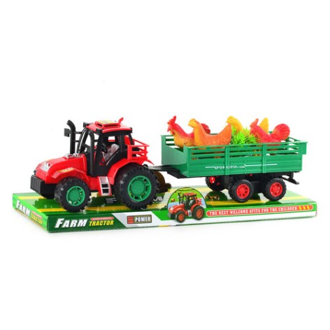 Трактор із причепом, в слюді, 37-12-10см 