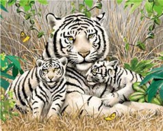 Картина по номерам VA-1705 "Сім'я бенгальських тигрів", розміром 40х50 см