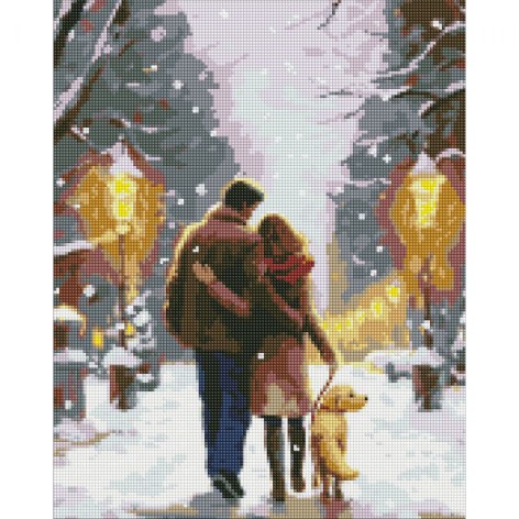 Набір з алмазною мозаїкою "Сімейна прогулянка" 40х50см з АВ стразами 40х50см