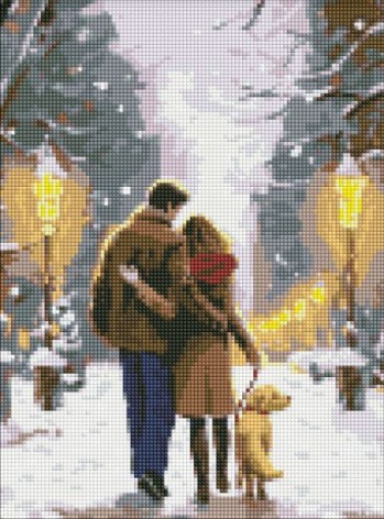 Алмазная мозаика без подрамника - "Семейная прогулка" с голограммными стразами (AB) ©art_selena_ua, 30х40см