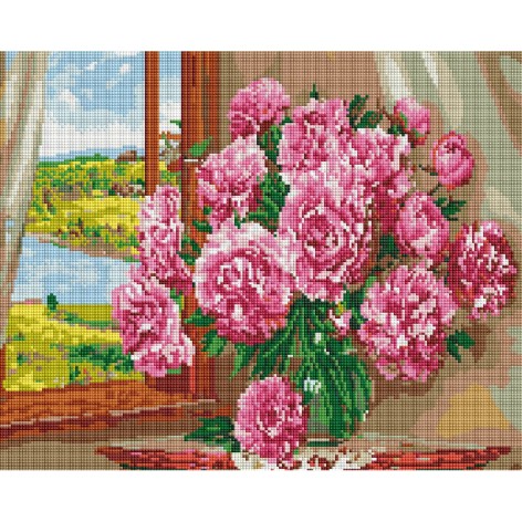 Алмазная мозаика: Яркие пионы