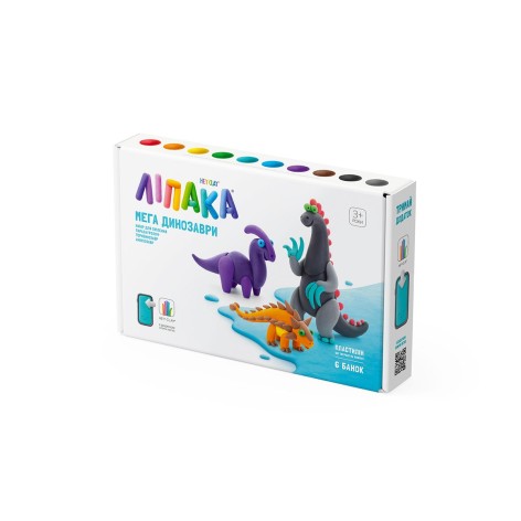Набор самостоятельно твердеющего пластилина ЛИПАКА – Анкилозавр, паразауролоф, теризинозавр