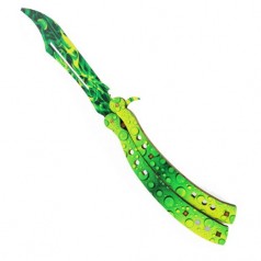 Сувенирный деревянный нож бабочка, зеленый