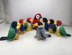Мягкая игрушка-повторюшка попугай, повторяет голос, шевелит клювом