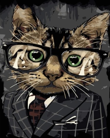 Набор для росписи по номерам Котик Strateg размером 40х50 см (GS1024)