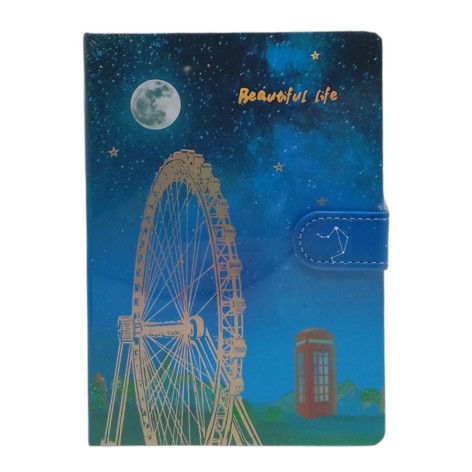 Блокнот в линейку "Лондонский глаз", твердая переплет, магнитная застежка