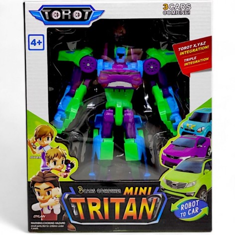 Робот-трансформер "Тобот Тритан (Tobot Tritan)", превращается в 3 машинки