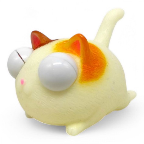 Іграшка-антистрес, витрішкуватка "Котик" 7 см (білий)