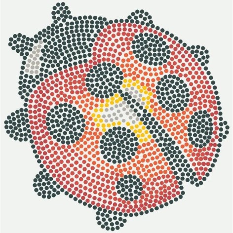 Картина за номерами (з ватними паличками) "Крапкова творчість. Сонечко", 25х25 см