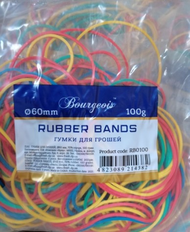 Гумка для грошей 100гр 60*1,7*1,7мм.RB0100