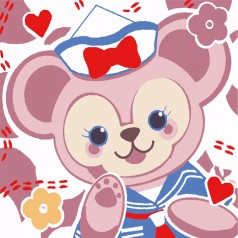 Картина по номерам Strateg Мишка-морячок размером 20х20 см