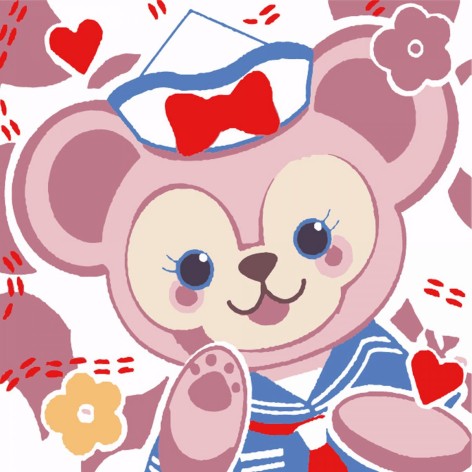 Картина по номерам Strateg Мишка-морячок размером 20х20 см