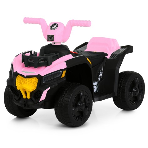 Квадроцикл M 6237EBLR-8 (1шт), 2,4G р/к, 2в1 (каталка-толокар), 1*6V7AH, 2*35W, муз, світло, шкіра, MP3, USB, BLUETOOTH, EVA, TF, рожевий