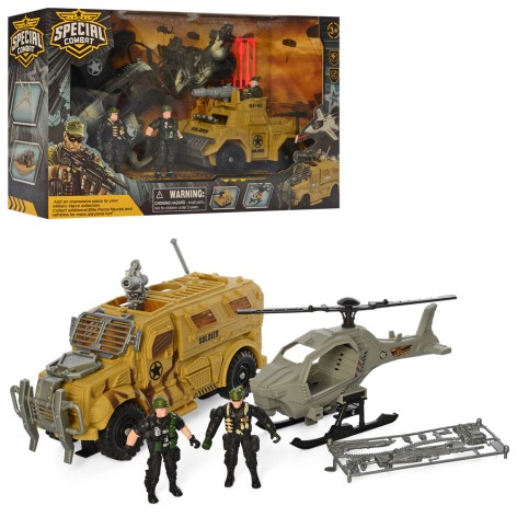Набір рятувальників військовий, машина, солдати, 2 види, в кор-ці, 51-28-12см 