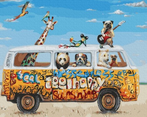 Картина за номерами: Звірячі гастролі 40*50 BS26177