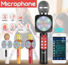 Бездротовий мікрофон 4 кольори, караоке, bluetooth, USB, колонка, в кор. /50/