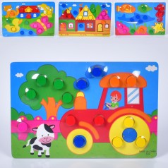 Дерев'яна іграшка Пазли 15дет, 4 види, у п/е, 22,5-15-1,5см 