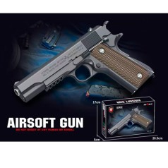 Пистолет 23см, стреляет пластиковыми шарами, в кор-це, 26,5-17-5см /42/