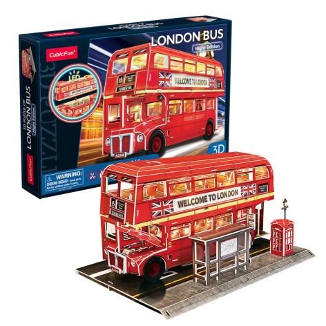 CubicFun Трехмерная головоломка-конструктор с LED подсветкой «Лондонский автобус»