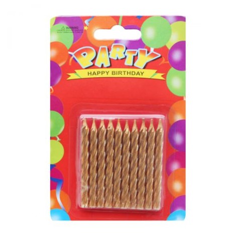 Свічки для торта "Золото", 10 шт