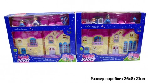 Ляльковий будинок 805/805A з ляльками, меблями, 2 види в коробці 21*6*28