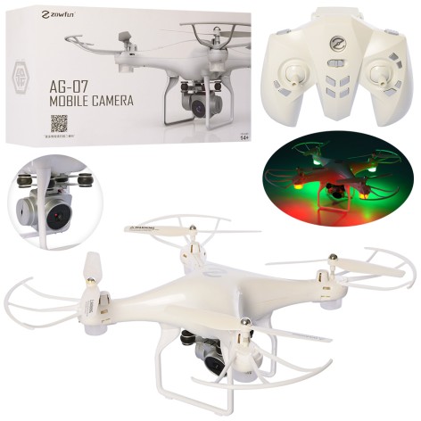 Квадрокоптер р/у2,4G,аккум,37см,камера,свет,зап.лоп,Wi-Fi,USBзар,в кор-ке,41-24-13,5см 