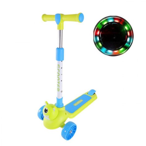 Самокат дитячий 3-х колісний, складний у пакеті (САЛАТОВИЙ)