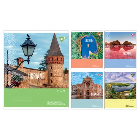 А5/48 кл. Yes Ukraine travel, зошит учнівський загальний, ціна за 10 шт. //