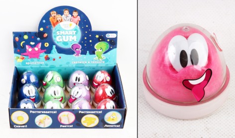 УЦЕНКА 50% Пластилин для детской лепки «SMART GUM», светящийся в темноте 6,1*6,1*6см //