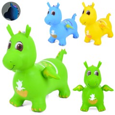 Стрибуны-животные дракон, ПВХ, 1300г, музыка, свет, 3 цвета, на бат(табл), в п/е, 27-20-15см /12/