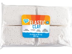 Пластилін повітряний, 400 г, Elastic Clay white (білий) ТМ Lovin
