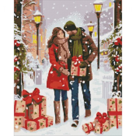 Набір з алмазною мозаїкою "Обмін подарунками" 40х50см з АВ стразами 40х50см