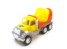 Машинка грузовик Бетономешалка желтая.