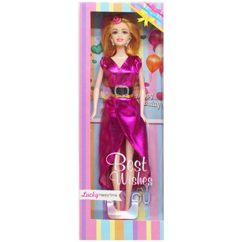 Кукла в розовом платье