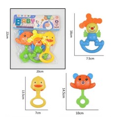 Погремушка в ручку 3 единицы в наборе, п/е 22*20см 