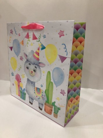 Пакет подарочный бумажный, 35х37х12 см, бумажный мелованный, 157г/м2 + дизайн з оченятами, що рухаються 4 шт. в уп.