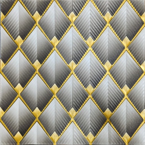 Панель стеновая 3D 700х700х4мм Ромбы серые SW-00001986