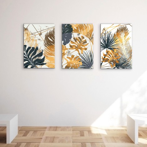 Набор картин по номерам с краской металлик Riviera Blanca Тропические узоры (ITR-066) 3 шт в наборе