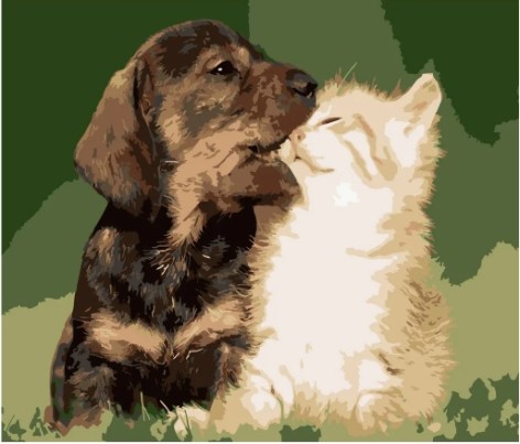 Набір для розпису по номерах Хвостаті друзі Strateg розміром 40х50 см (DY225)