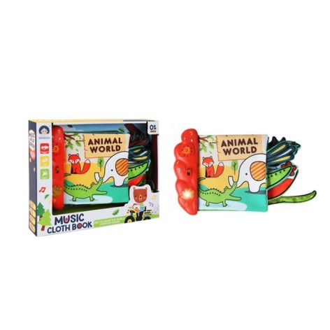 Книжка  дикі тварини, 18-17-4см, музика, світло, шуршить, на бат-ці, в кор-ці, 28-22,5-5см 