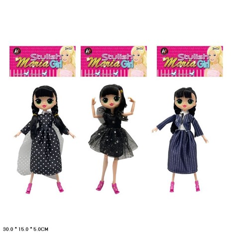 Лялька типа Барби мікс 3 види, венсдей п/е 30*15*5см 