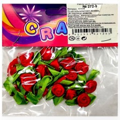 Набір для творчості з тканини "Бантики-квіточки" (червоний)