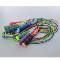 Скакалка 270см, веревка-кабель, ручка - пластик+резина, 5цветов