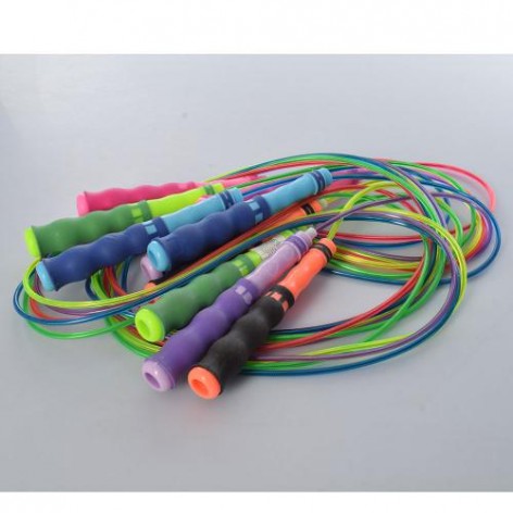 Скакалка 270 см, мотузка-кабель, ручка - пластик+гума, 5 кольорів